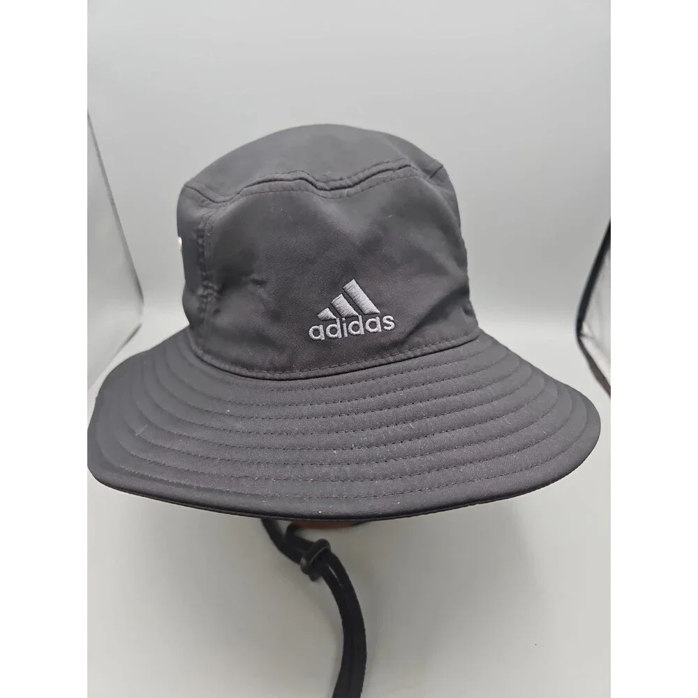 adidas AEROREADY Bucket Hat Black Sun Hat Drawstring Unisex One Size Used